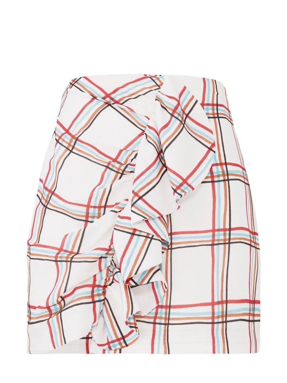 PatBO Windowpane Ruffle Mini Skirt - Picture 2 of 4